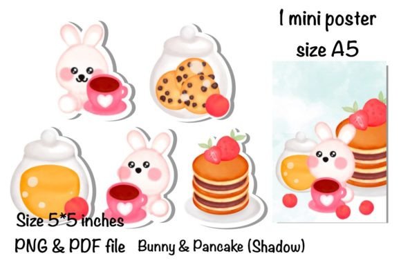 Download Sweet Bunny &amp; Pancake Sticker &amp; Poster - Sweet bunny Collection