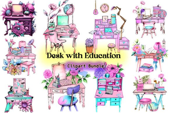 Download Desk with Education Clipart Bundle - Education clipart Collection