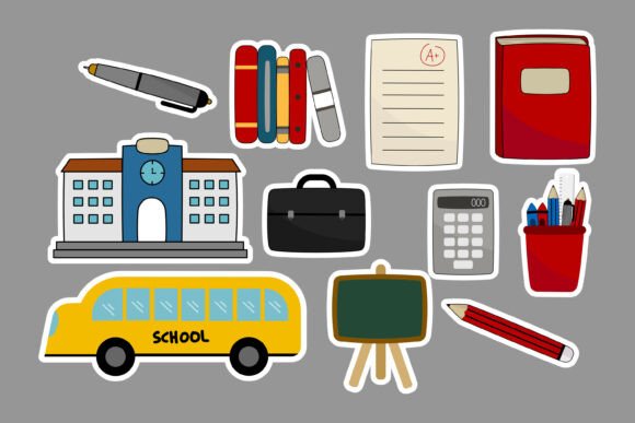 Download Education Clipart Set with School Elemen - Premium Resources