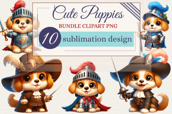 Download Clipart Bundle Cute Puppies in Costumes - Cute puppies Collection
