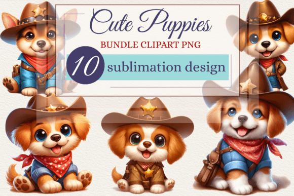 Download Clipart Bundle Cute Puppies Sheriff Png - Cute puppies Collection
