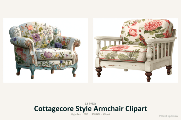 Download Cottagecore Style Armchair Clipart - Cottagecore style Collection