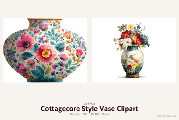 Download Cottagecore Style Vase Clipart -- 12 PNG - Cottagecore style Collection