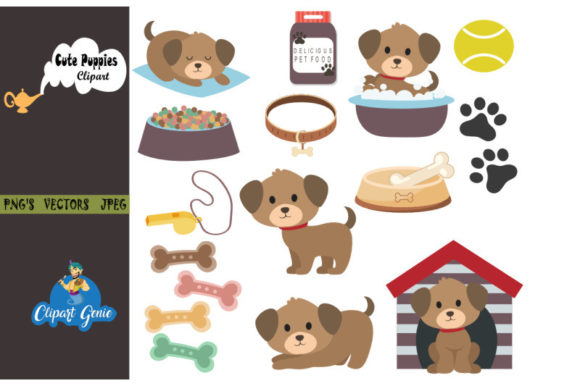 Download Cute Puppies Clipart Bundle - Cute puppies Collection