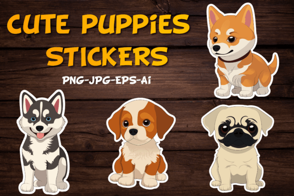 Download Cute Puppies Cartoon Stickers - Cute puppies Collection