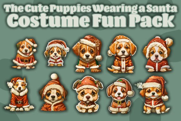 Download Cute Puppies Wearing Santa Hats - Cute puppies Collection