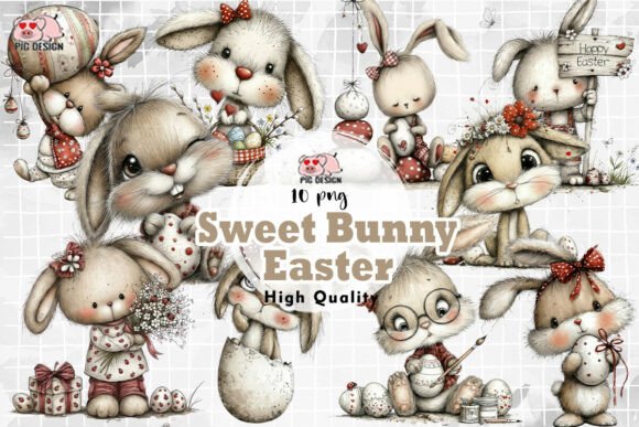 Download Sweet Bunny Easter Watercolor PNG - Sweet bunny Collection